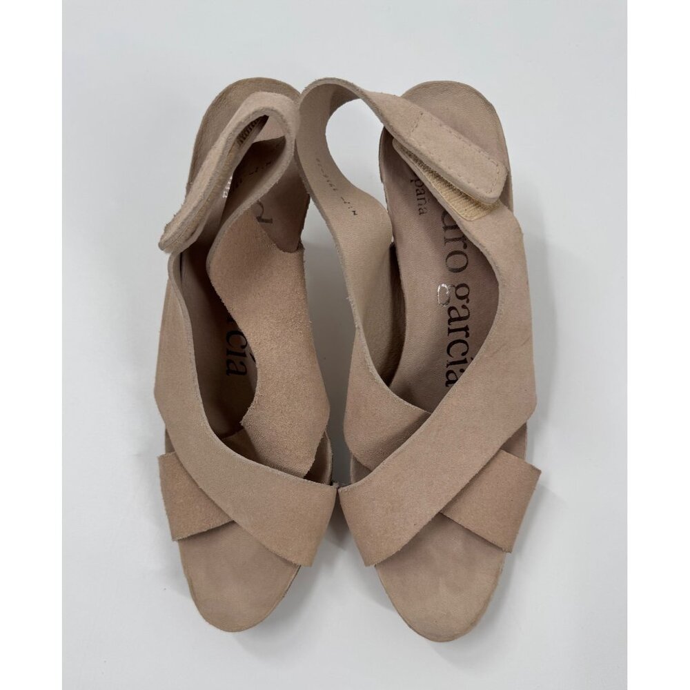 Pedro Garcia Libby Suede Cross Strap Heeled Sandals Size 38 or 8 - Picture 3 of 12